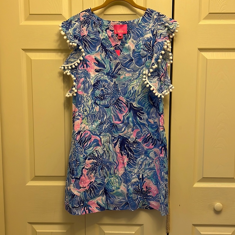 NWT Lilly Pulitzer Astana Dress in Saltwater Blue Seekers. Size small